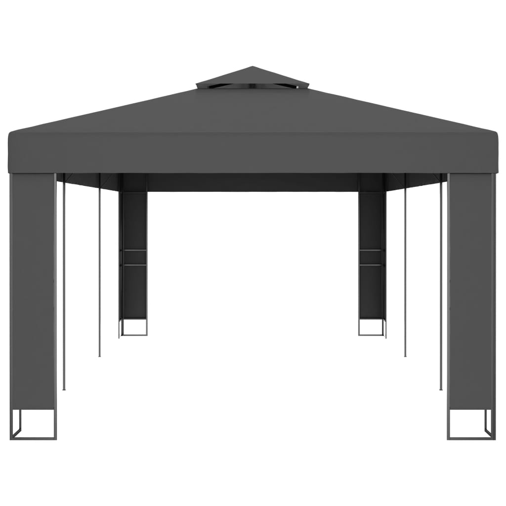 Pavilion cu acoperiș dublu, antracit, 3 x 6 m