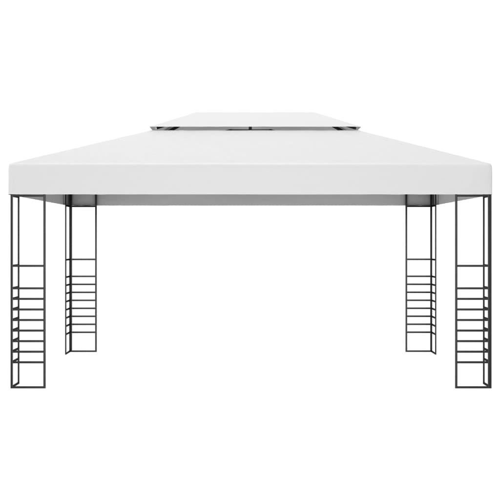 Pavilion de grădină, alb, 4x3x2,7 cm, oțel vopsit electrostatic