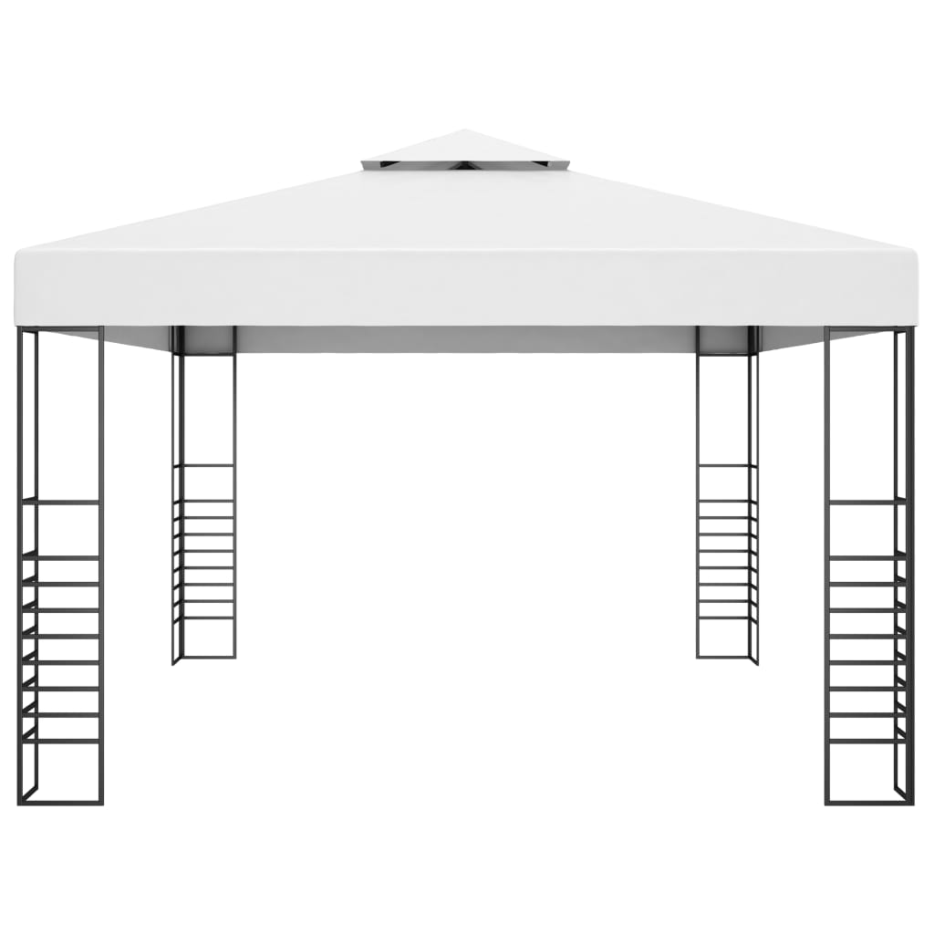 Pavilion de grădină, alb, 4x3x2,7 cm, oțel vopsit electrostatic