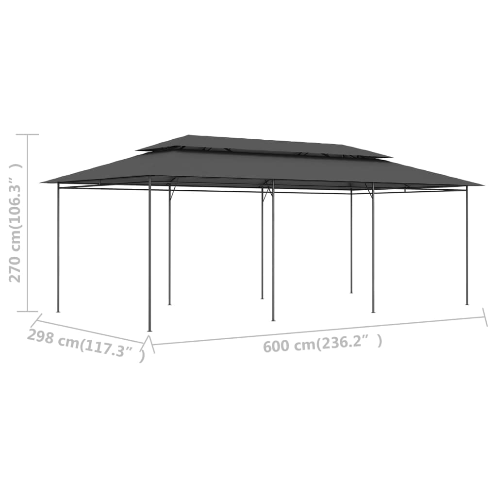 Pavilion, antracit, 600 x 298 x 270 cm