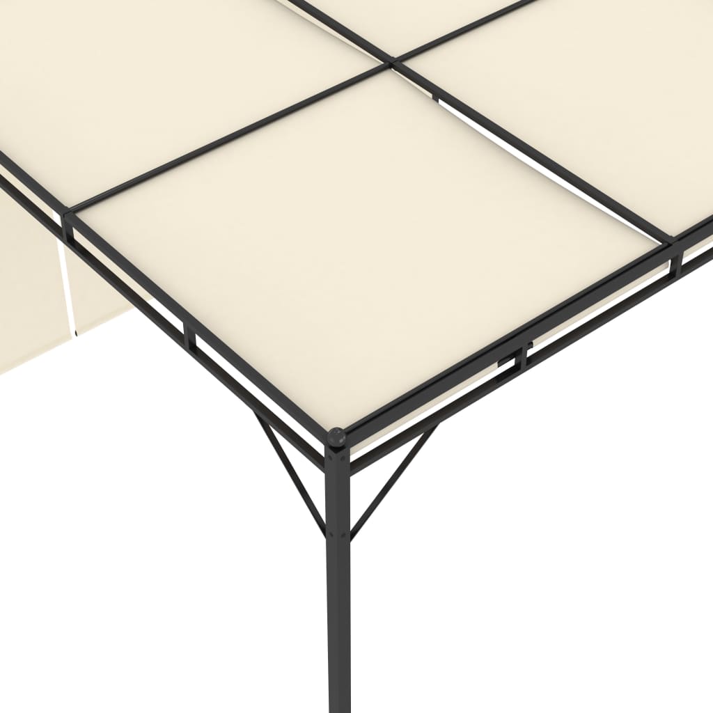 Pavilion de grădină cu perdea laterală, crem, 4 x 3 x 2,25 m