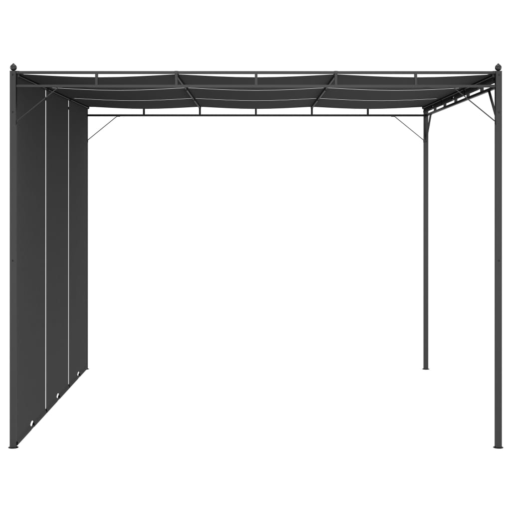 Pavilion de grădină cu perdea laterală, antracit, 3x3x2,25 m