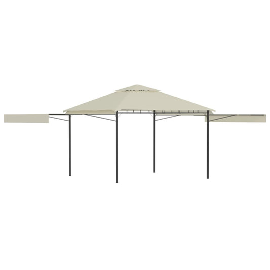 Pavilion cu acoperiș dublu extins, 3x3x2,75 m, crem, 180 g/m²