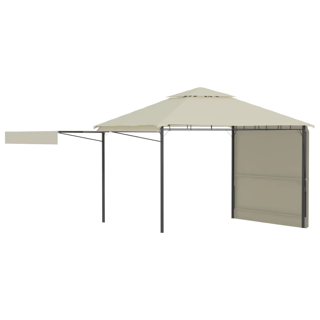 Pavilion cu acoperiș dublu extins, 3x3x2,75 m, crem, 180 g/m²