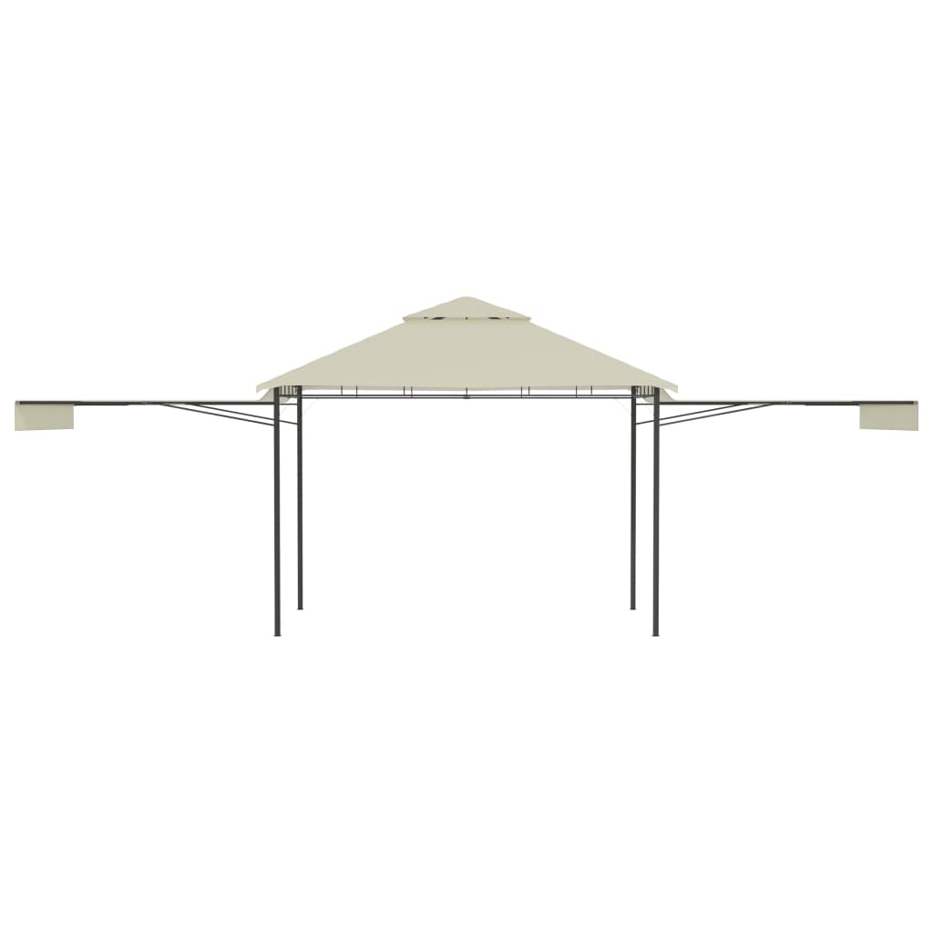 Pavilion cu acoperiș dublu extins, 3x3x2,75 m, crem, 180 g/m²