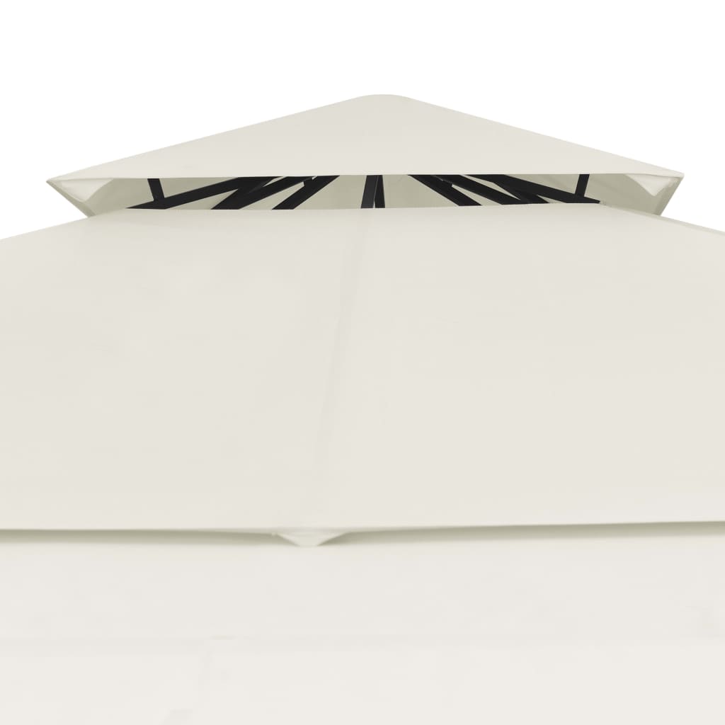 Pavilion cu acoperiș dublu extins, 3x3x2,75 m, crem, 180 g/m²
