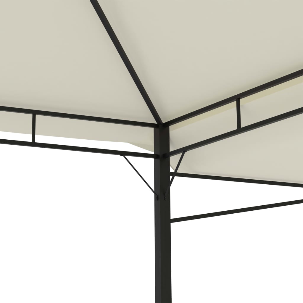 Pavilion cu acoperiș dublu extins, 3x3x2,75 m, crem, 180 g/m²