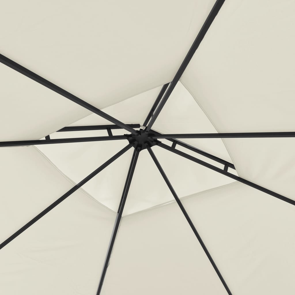 Pavilion cu acoperiș dublu extins, 3x3x2,75 m, crem, 180 g/m²