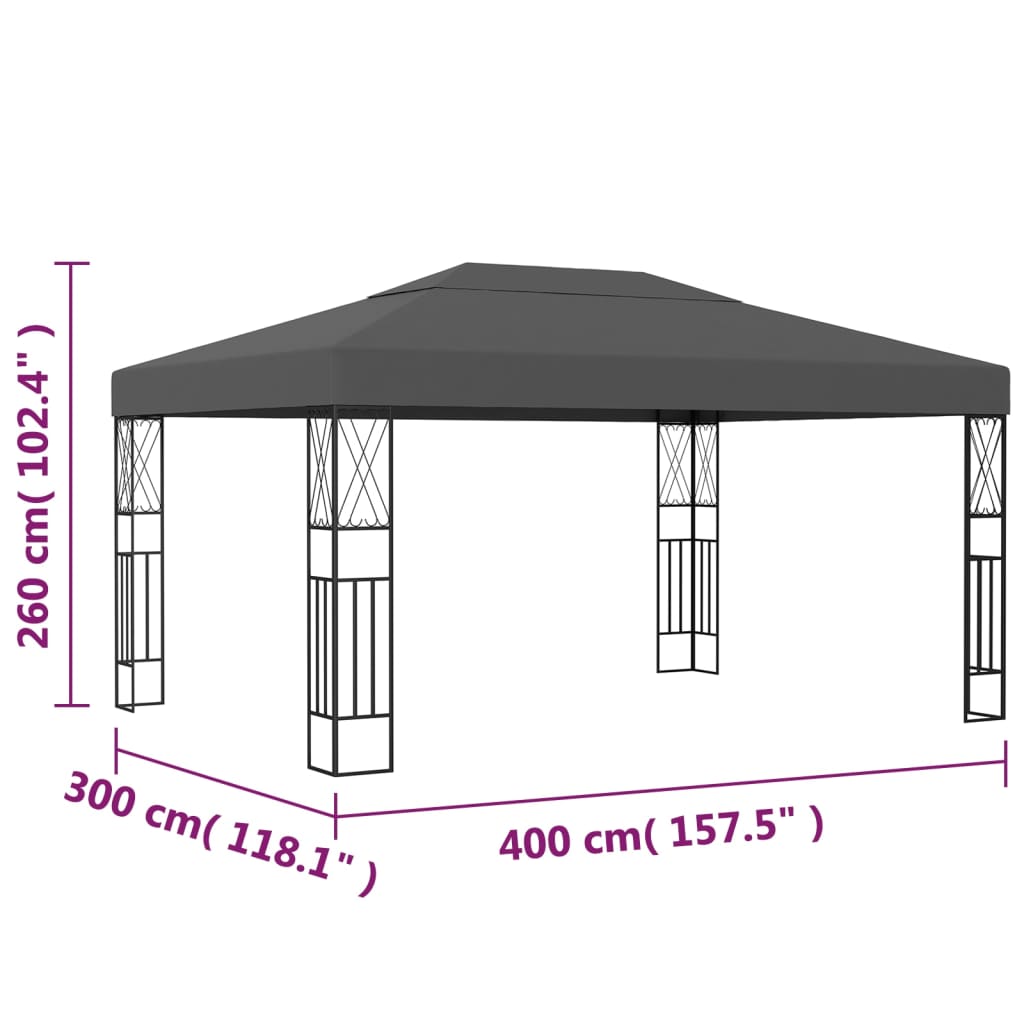 Pavilion, antracit, 3 x 4 m, material textil