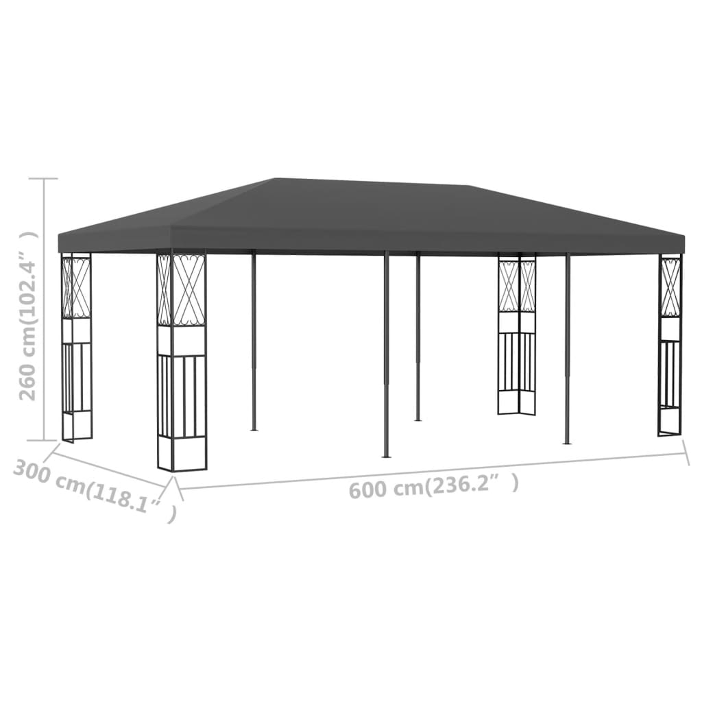 Pavilion, antracit, 3 x 6 m, material textil