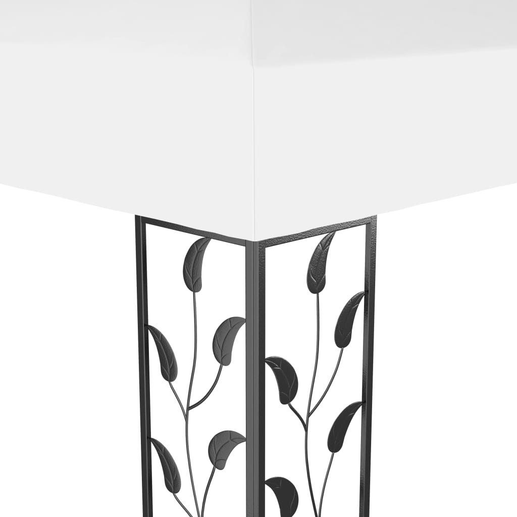 Pavilion cu acoperiș dublu, alb, 3 x 4 m
