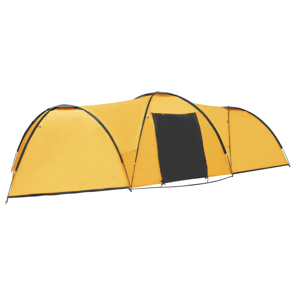 Igloo camping tent, 8 people, yellow, 650x240x190 cm