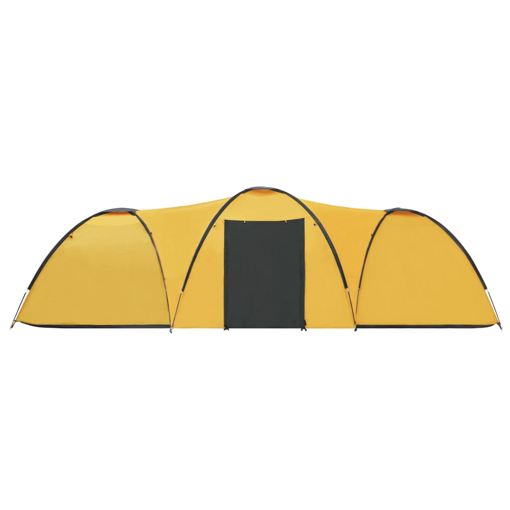 Igloo camping tent, 8 people, yellow, 650x240x190 cm