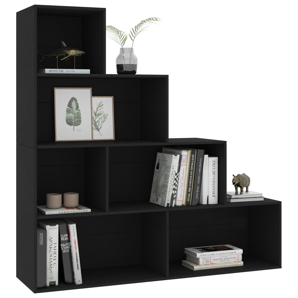 Bibliotecă/Separator cameră, negru 155x24x160 cm lemn prelucrat
