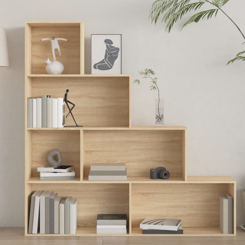 Bookcase/Room divider, sonoma oak, 155x24x160 cm, chipboard