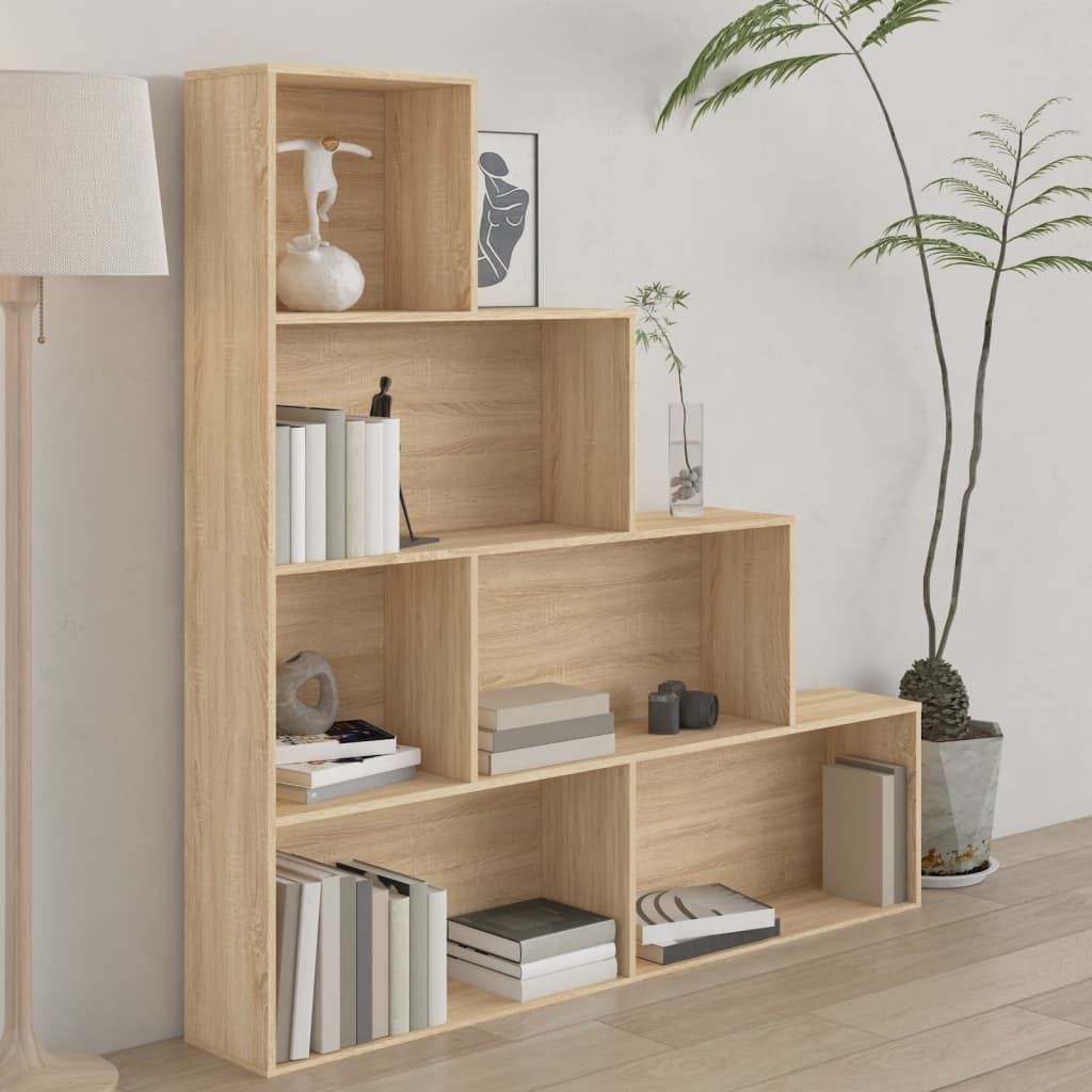 Bookcase/Room divider, sonoma oak, 155x24x160 cm, chipboard