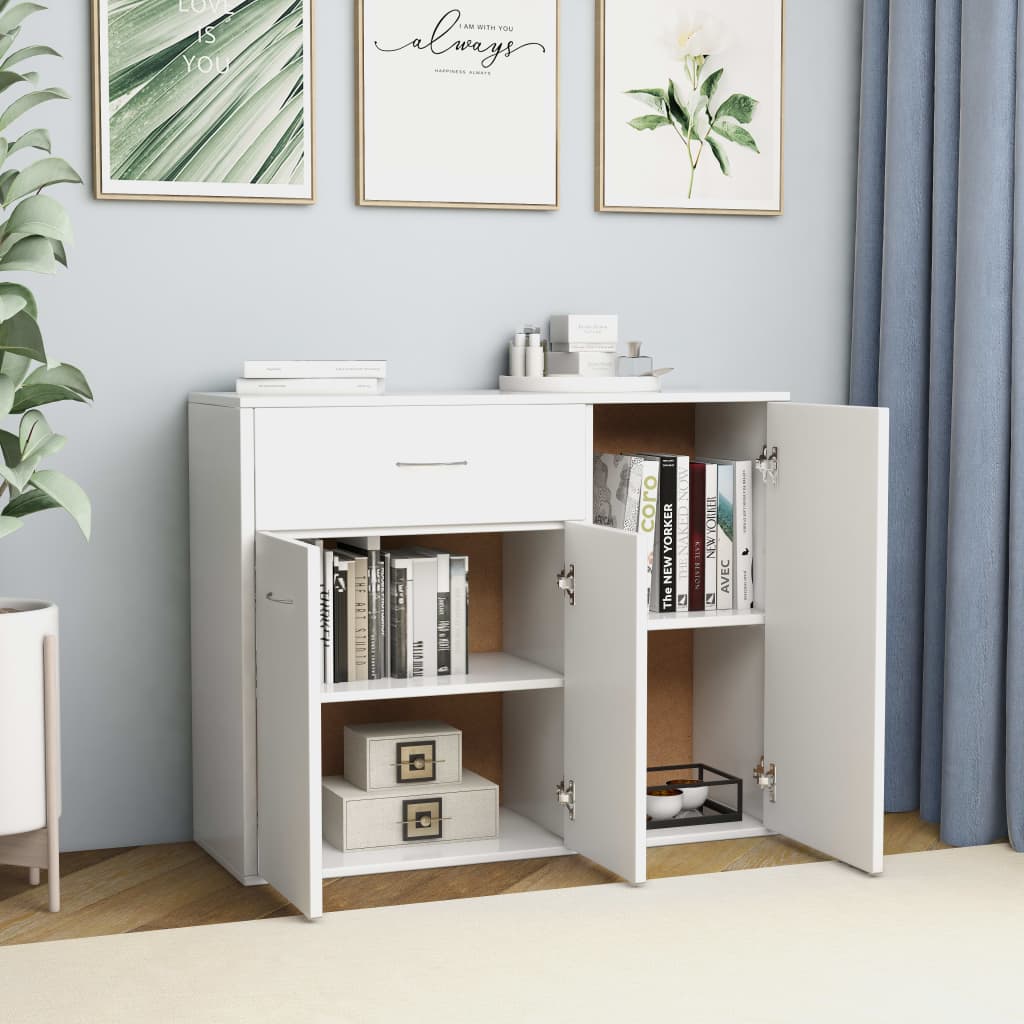 Sideboard, white, 88 x 30 x 70 cm, chipboard