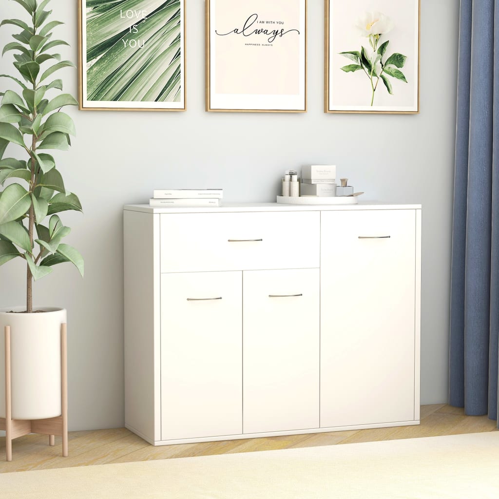 Sideboard, white, 88 x 30 x 70 cm, chipboard
