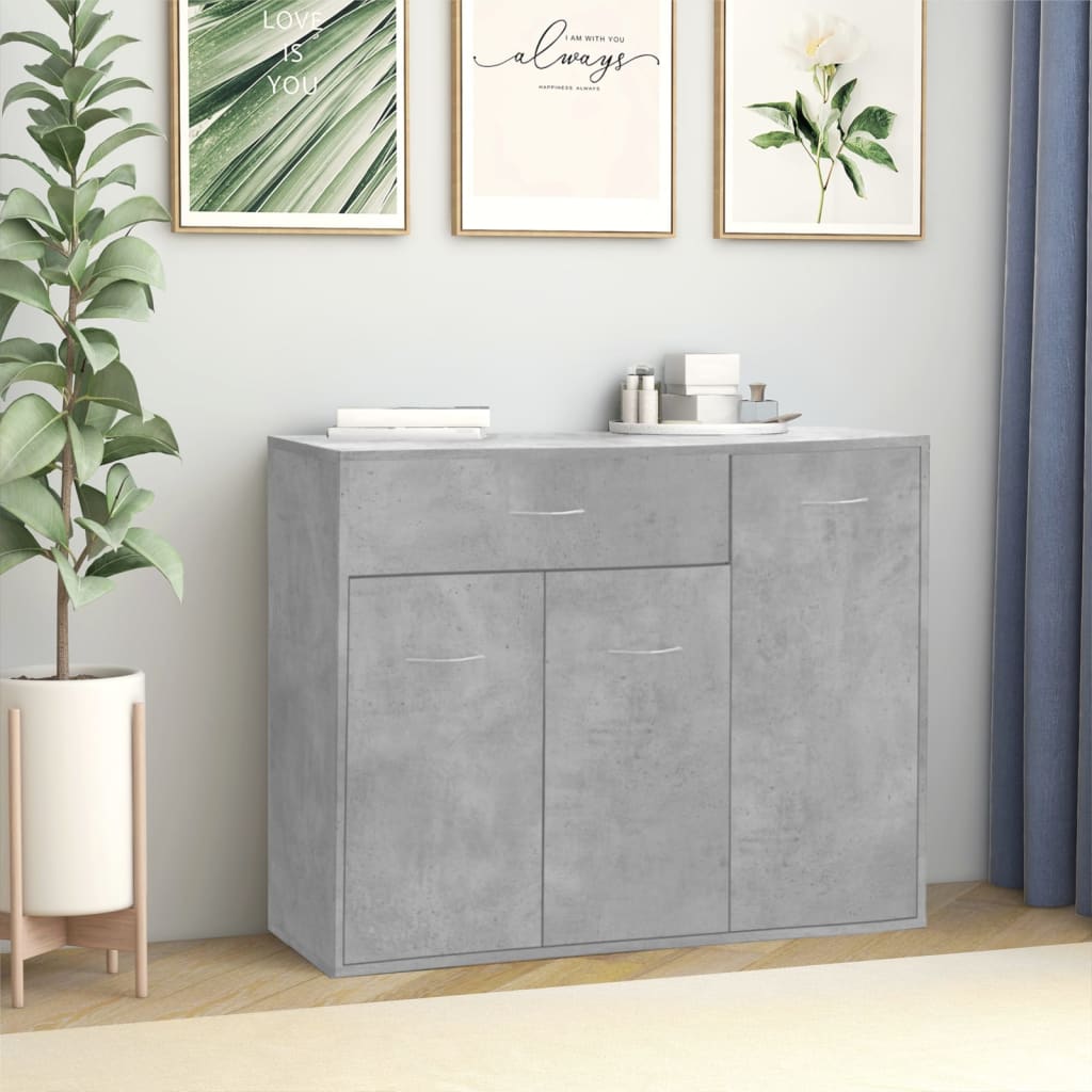 Sideboard, concrete grey, 88 x 30 x 70 cm, chipboard