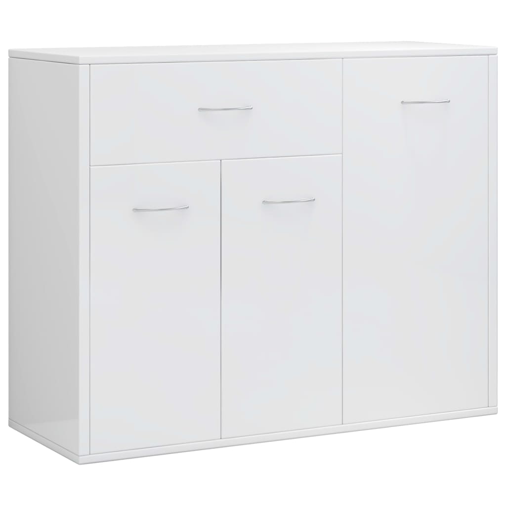 Sideboard, extra-glossy white, 88x30x70 cm, processed wood
