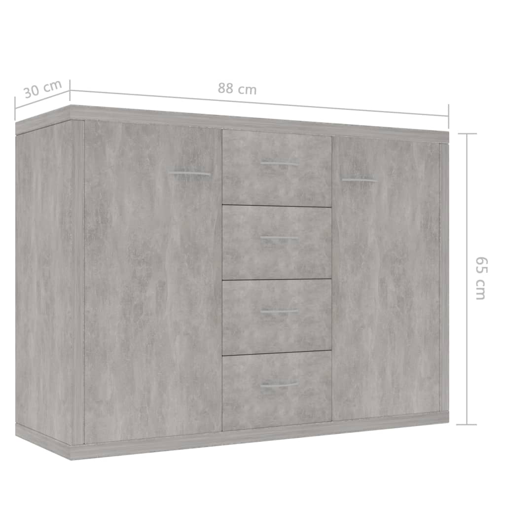 Sideboard, concrete gray, 88x30x65 cm, chipboard