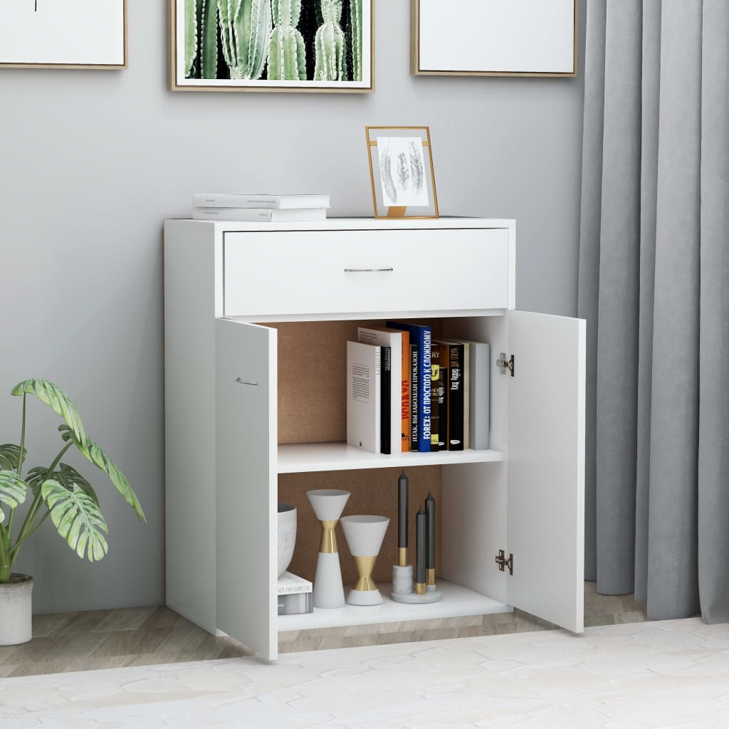 Sideboard, white, 60x30x75 cm, chipboard