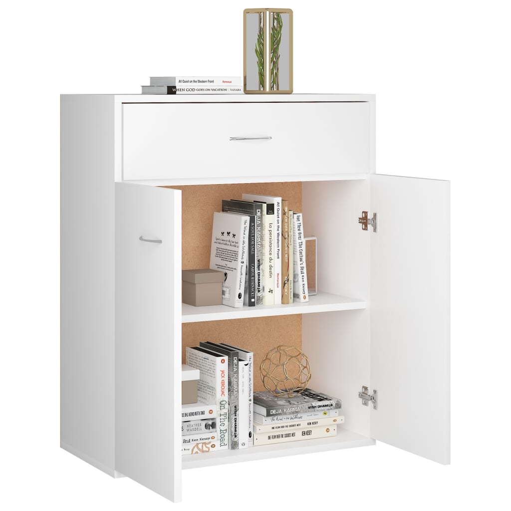 Sideboard, white, 60x30x75 cm, chipboard