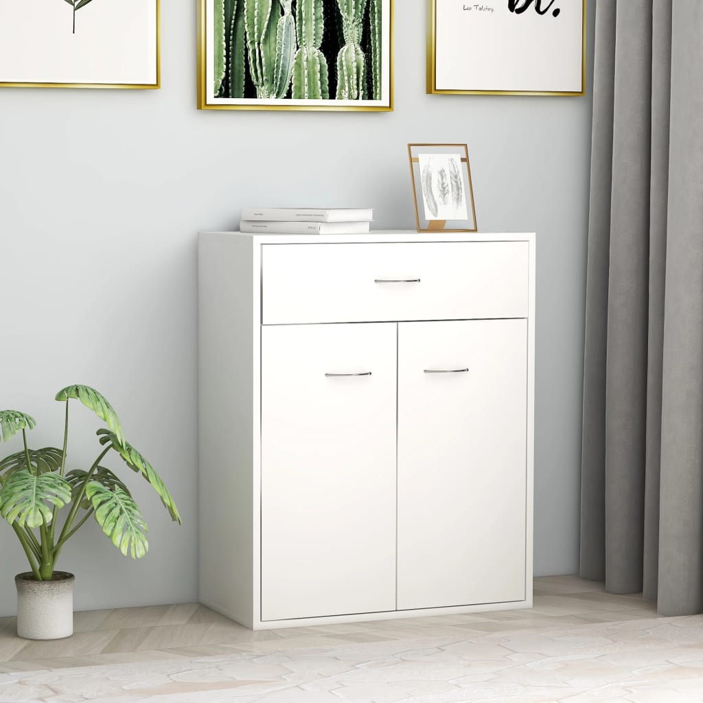 Sideboard, white, 60x30x75 cm, chipboard