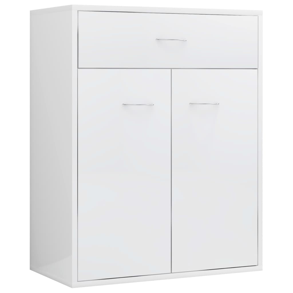 Sideboard, extra-glossy white, 60x30x75 cm, chipboard