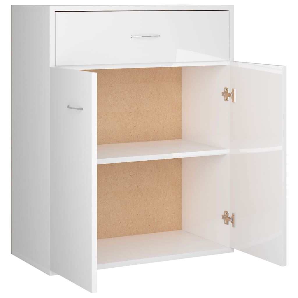 Sideboard, extra-glossy white, 60x30x75 cm, chipboard