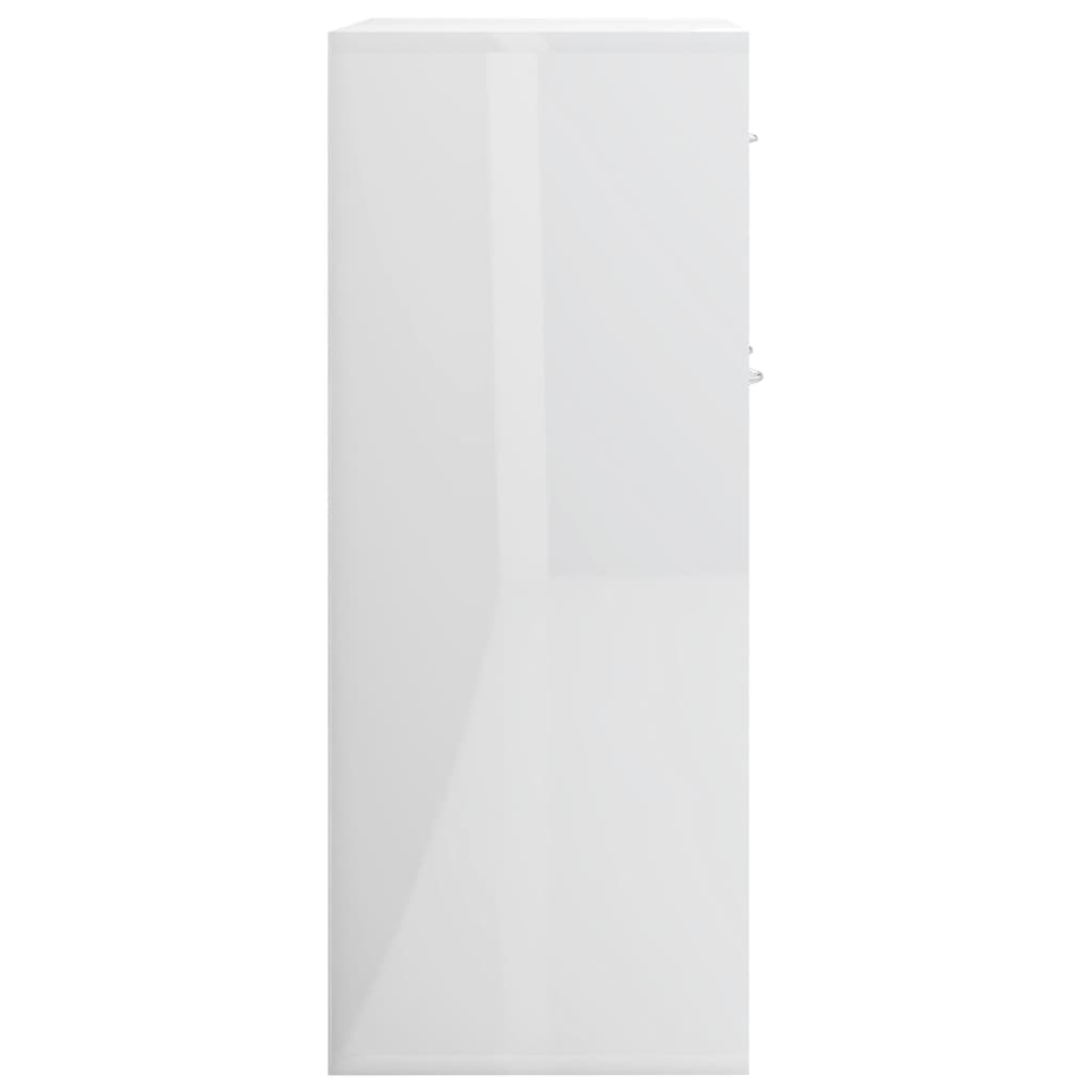 Sideboard, extra-glossy white, 60x30x75 cm, chipboard