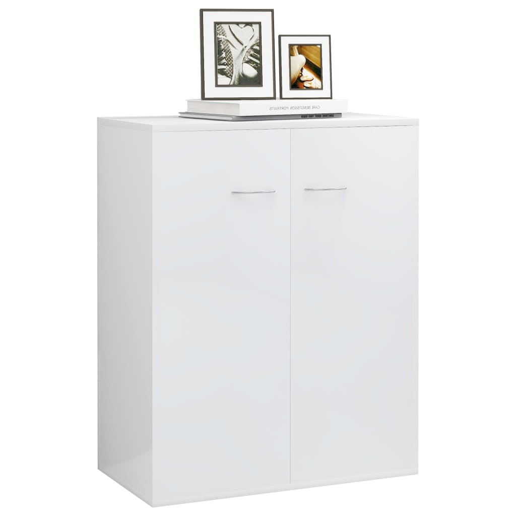 Dulap, alb extralucios, 60x30x75 cm, lemn prelucrat