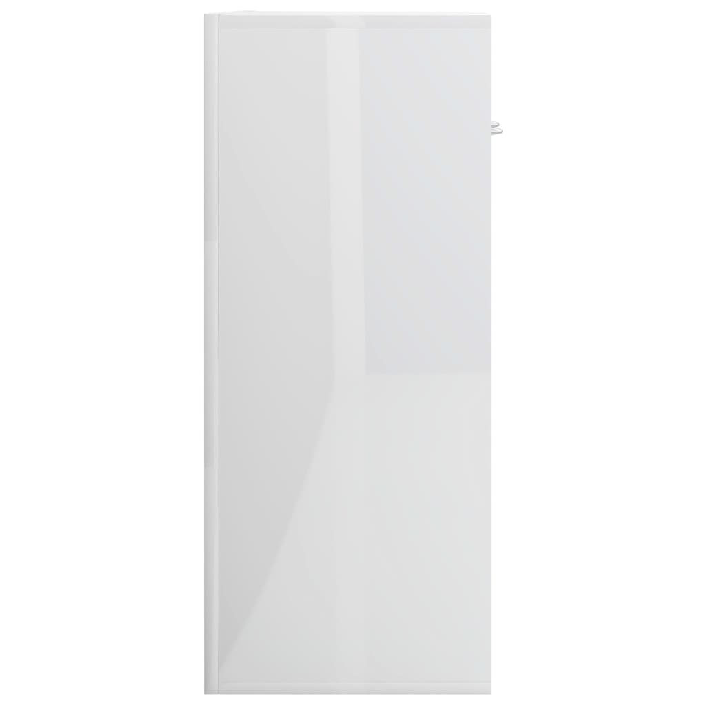 Dulap, alb extralucios, 60x30x75 cm, lemn prelucrat