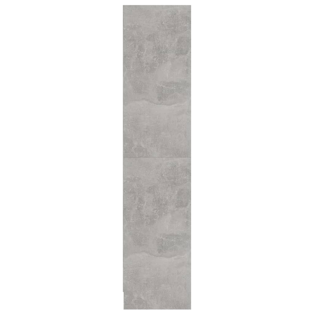 Bibliotecă cu 3 rafturi, gri beton, 60x24x109 cm, lemn compozit