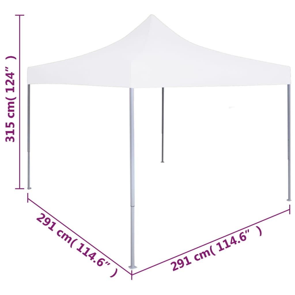 Cort de petrecere pliabil profesional, alb, 3 x 3 m, oțel