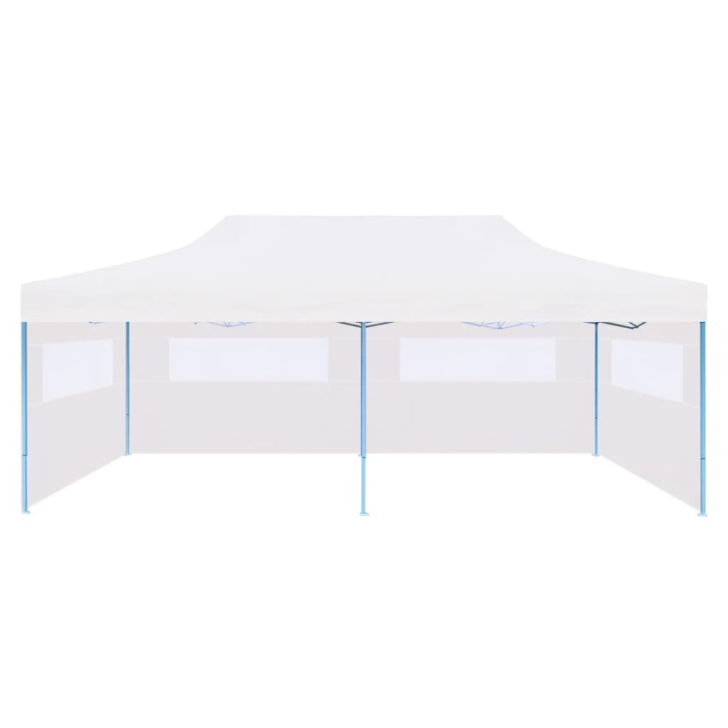 Cort petrecere pliabil cu pereți laterali, alb, oțel, 3 x 6 m