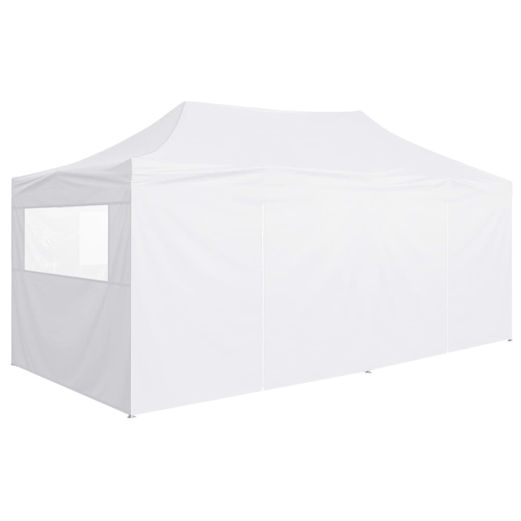 Cort de petrecere pliabil cu 4 pereți, alb, 3 x 6 m, oțel