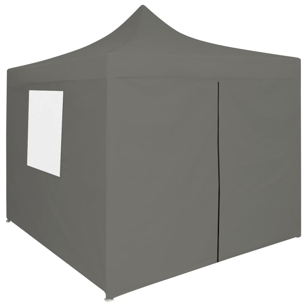 Cort de petrecere pliabil cu 4 pereți, antracit, 2 x 2 m, oțel
