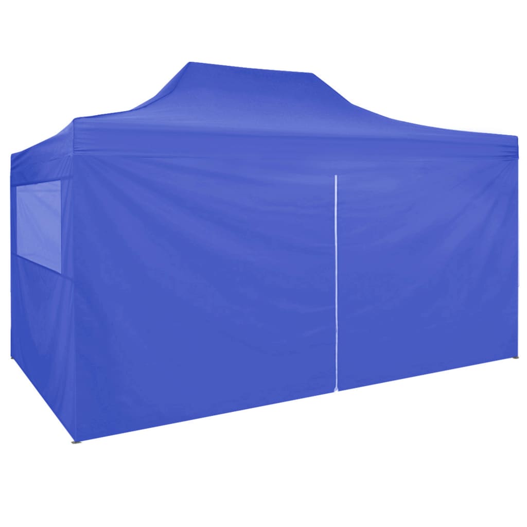 Cort de petrecere pliabil cu 4 pereți, albastru, 3 x 4 m, oțel