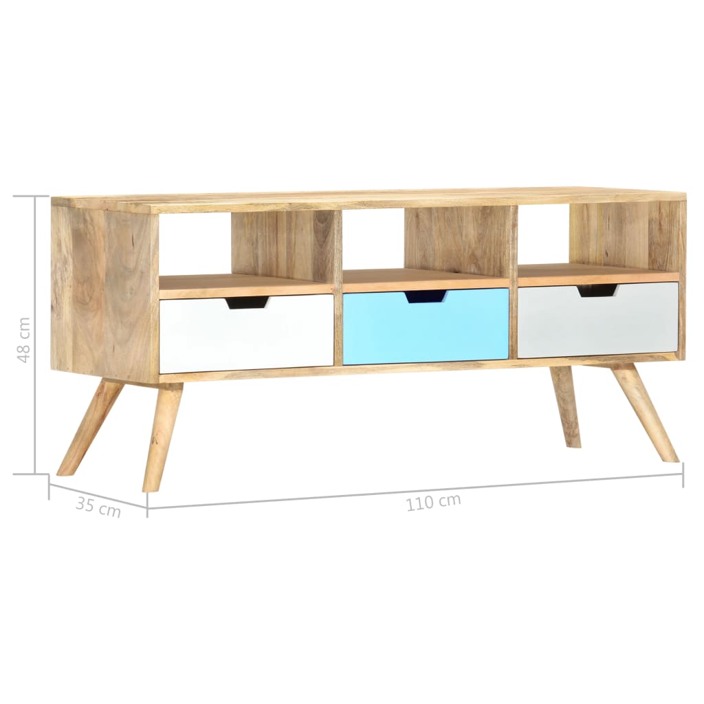TV cabinet, 110 x 35 x 48 cm, solid mango wood