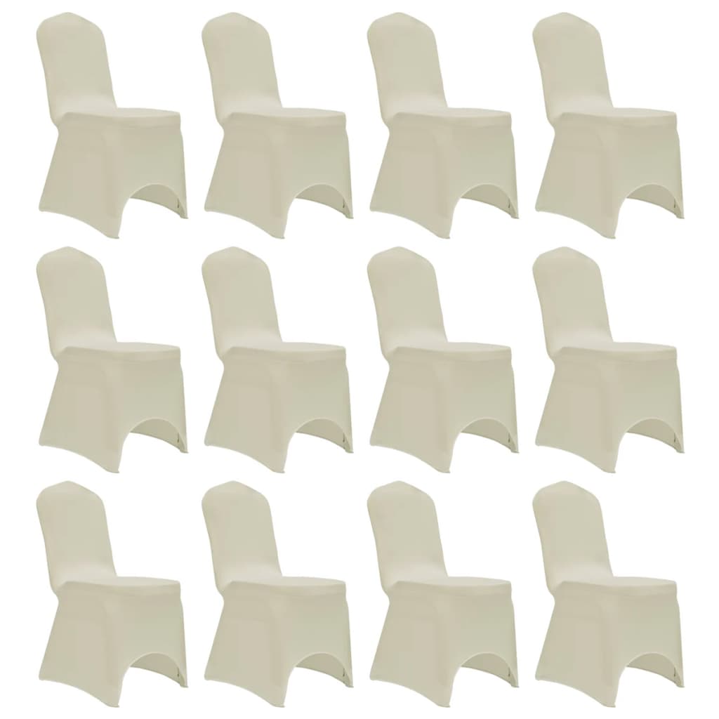 Elastic chair covers, 12 pcs., cream