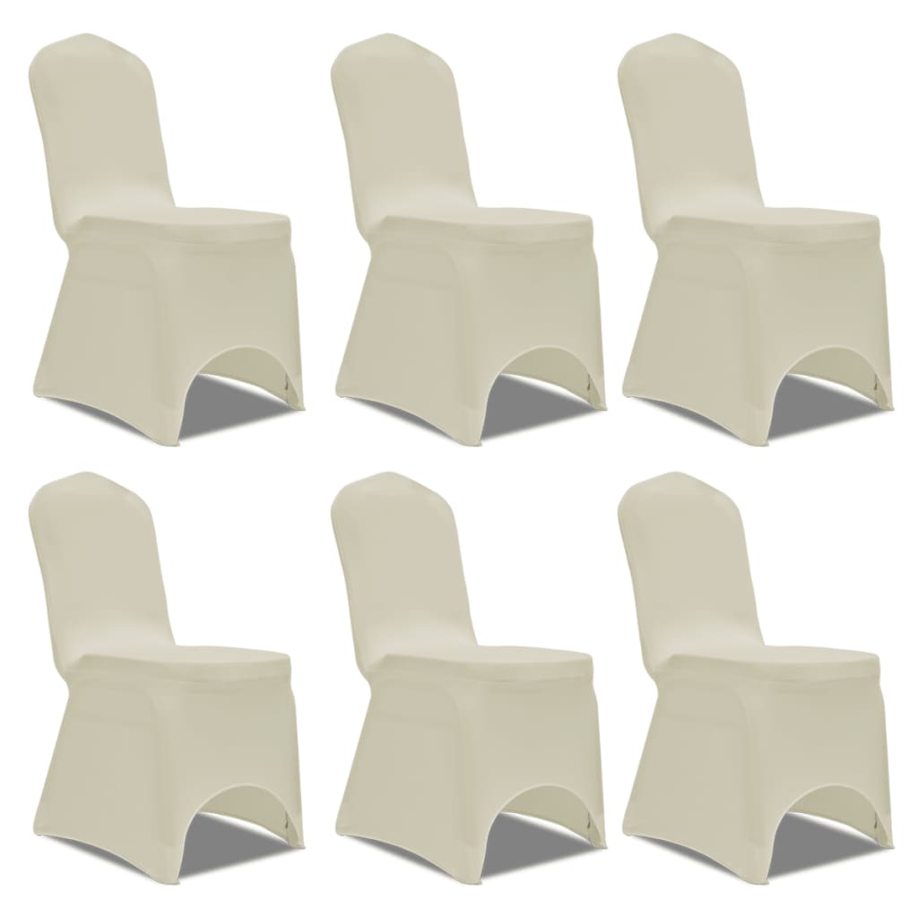 Elastic chair covers, 12 pcs., cream
