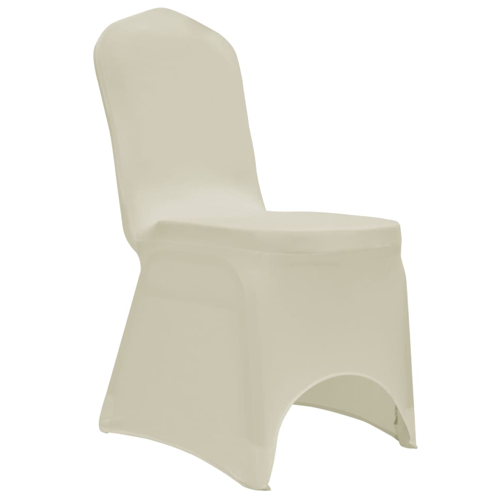 Elastic chair covers, 12 pcs., cream