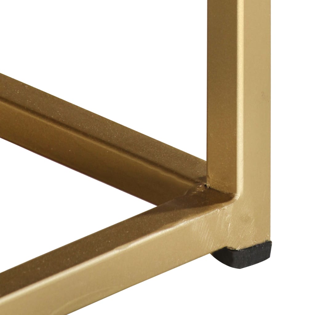 Coffee table, black and gold, 90x50x35 cm, solid mango wood