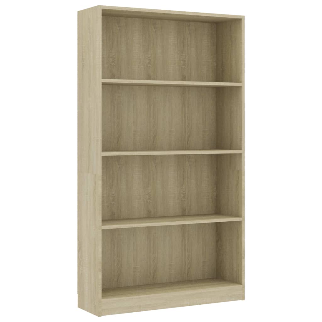 Bookcase with 4 shelves, Sonoma oak, 80 x 24 x 142 cm, Chipboard