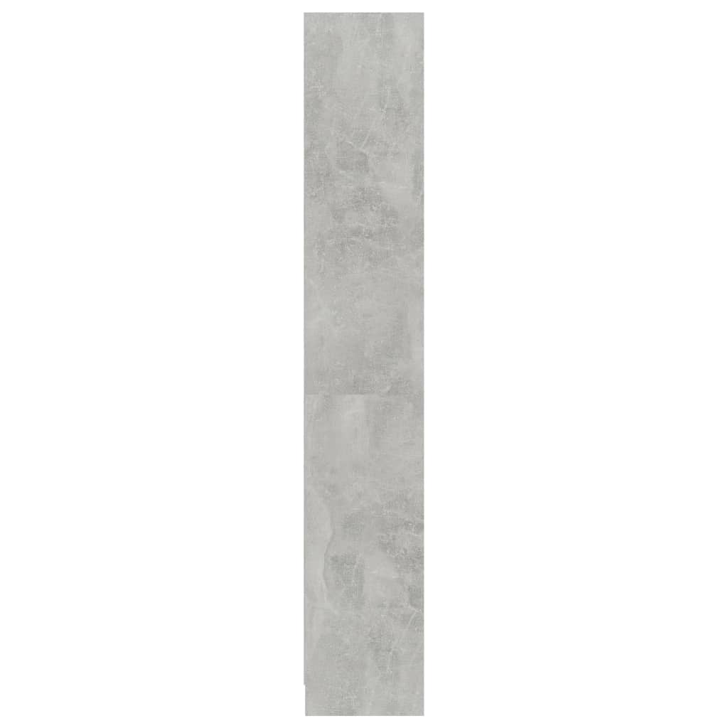 Bibliotecă cu 4 rafturi gri beton, 80x24x142 cm, lemn prelucrat
