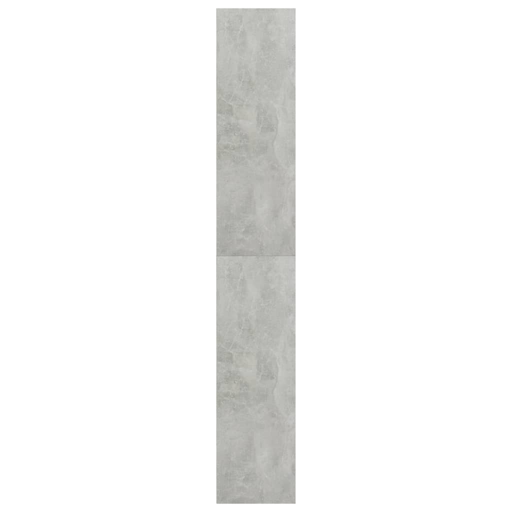 Bibliotecă cu 5 rafturi gri beton, 80x30x189 cm, lemn prelucrat