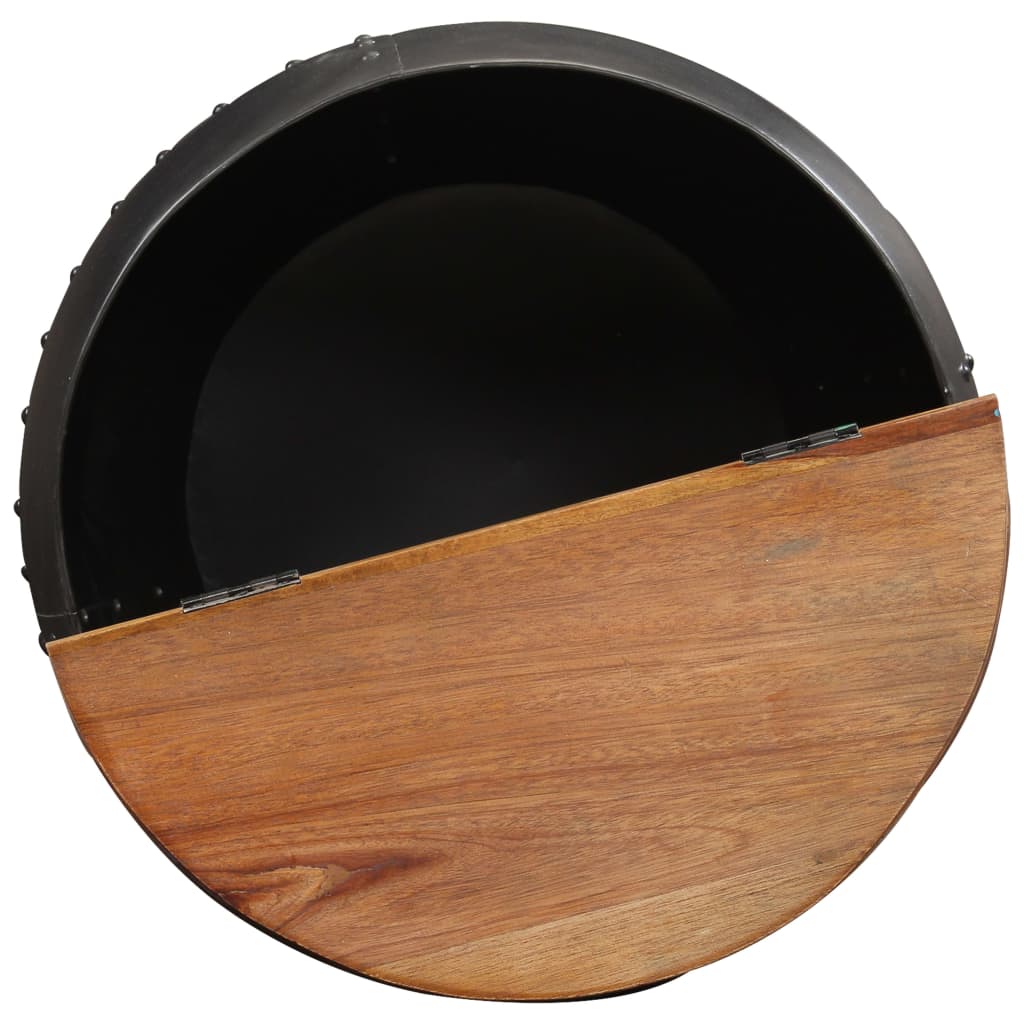 Coffee table, 53 x 43 cm, solid recycled wood
