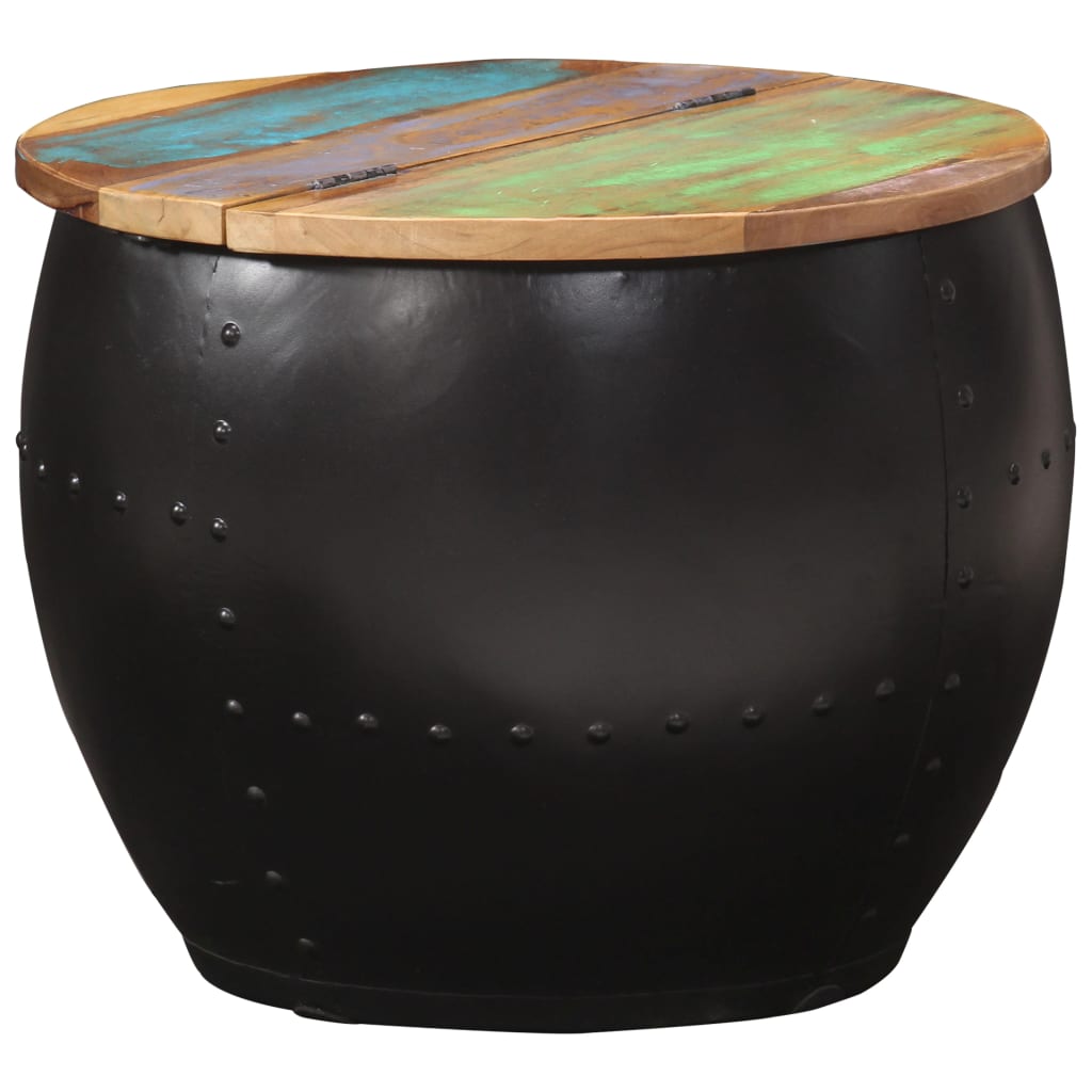 Coffee table, 53 x 43 cm, solid recycled wood