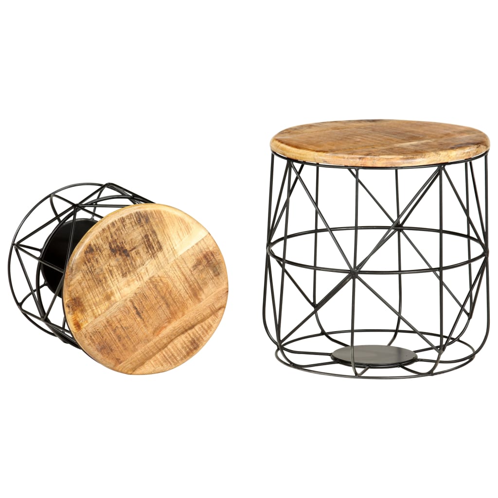 Coffee tables, 2 pcs., solid mango wood